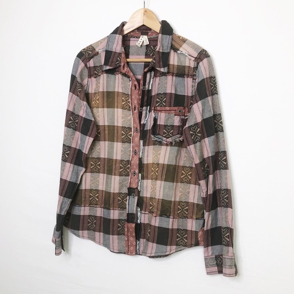 Free People We The Free patchwork button down shirt - Picture 8 of 10